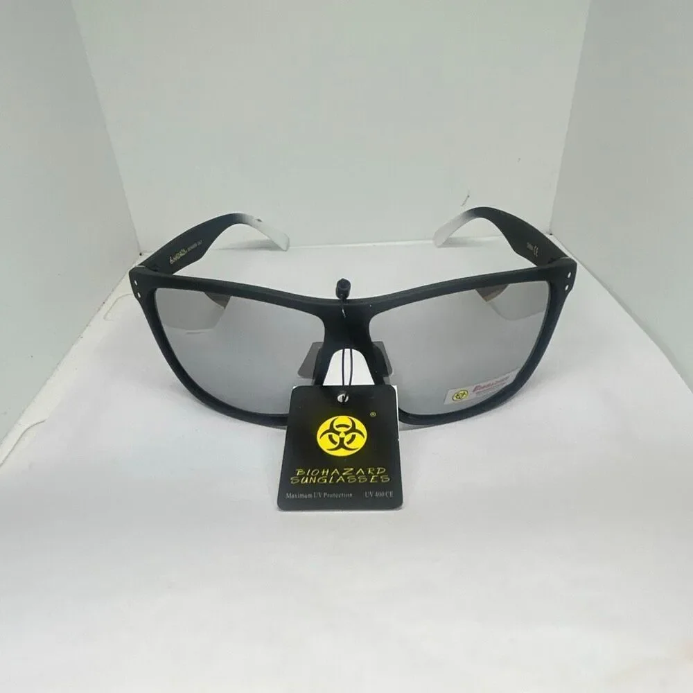 Biohazard Mirrored Sunglasses Men’s UV400 Protection